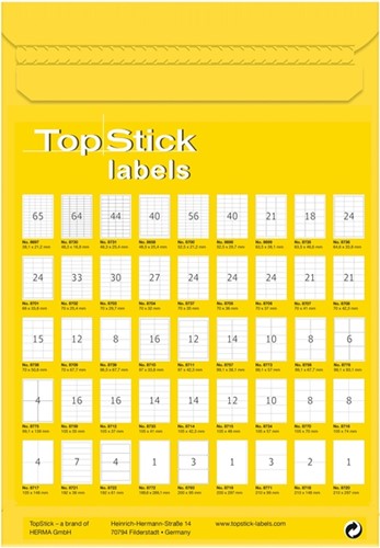 Etiket TopStick 8698 52.5x29.7mm wit 4000st 100 Vel-2