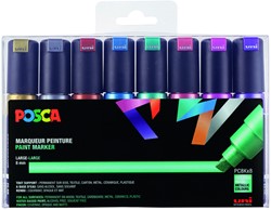 Marqueur peinture Posca PC8K Large biseau assorti métal set 8 pièces 8 Stuk
