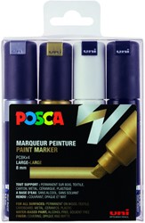 Marqueur peinture Posca PC8K Large biseau assorti set 4 pièces 4 Stuk