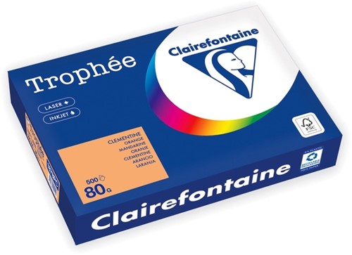 Kopieerpapier Trophee A4 80gr oranje 500 Vel