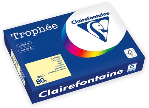 Kopieerpapier Trophee A4 80gr geel 500 Vel