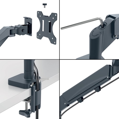 Monitorarm Leitz Ergo ruimtebesparend dubbel 1 Stuk-4