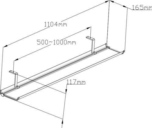 Kabelgoot Euroseats universeel 110cm wit 1 Stuk-2