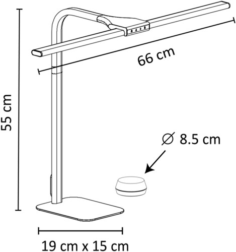 Lampe de bureau Unilux Strata socle LED noir 1 Stuk-1