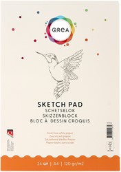 Bloc à croquis Qrea A4 24 feuilles 120g collé 24 Vel