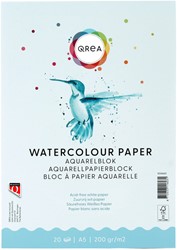 Bloc aquarelle Qrea A5 20 feuilles 200g collé 20 Vel