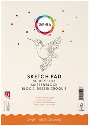 Bloc à croquis Qrea A5 24 feuilles 120g collé 24 Vel