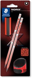 Crayon Staedtler Norix HB blister 2 pièces corail-noir 2 Stuk