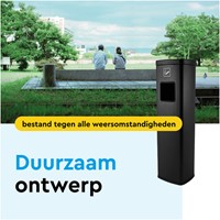 Afvalbak met asbak BRASQ 20 liter AT400 zwart 1 Stuk-2