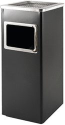 Afvalbak met asbak BRASQ 16 liter AT600 zwart 1 Stuk