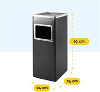 Afvalbak met asbak BRASQ 16 liter AT600 zwart 1 Stuk-2