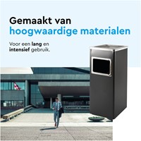 Afvalbak met asbak BRASQ 16 liter AT600 zwart 1 Stuk-1