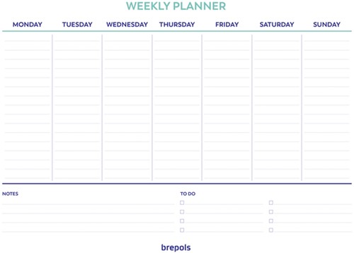 Planner Brepols Weekly A4 7 jours/1 page horizontal assorti 1 Stuk-1