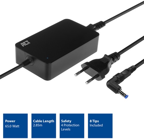 Chargeur ordinateur portable ACT Compact universel 65W 1 Stuk-1