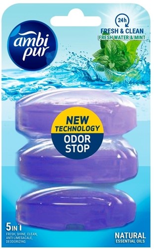 Toiletblok navulling Ambi Pur Fresh WaterM 3x55ml 3 Stuk