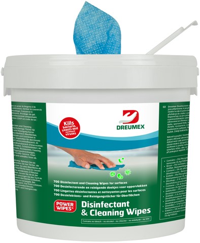 Desinfectiedoekjes Dreumex emmer 700 stuks blauw 700 Vel