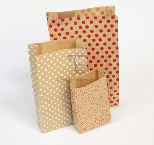 Cadeauzak Clairefontaine 16x30x5 kraft ster 50st 50 Stuk-3