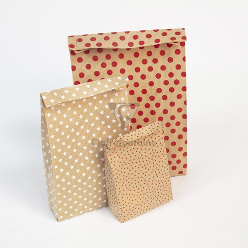 Cadeauzak Clairefontaine 16x30x5 kraft ster 50st 50 Stuk-1