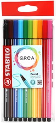 Feutre STABILO Pen 68/10 Qrea Edition Medium assorti 10 pièces 10 Stuk