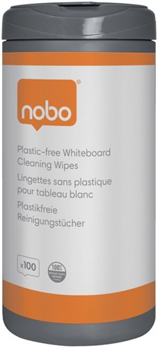 Lingette nettoyante tableau blanc Nobo sans plastique 100 pièces 100 Stuk