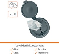 Lingette nettoyante tableau blanc Nobo sans plastique 100 pièces 100 Stuk-2