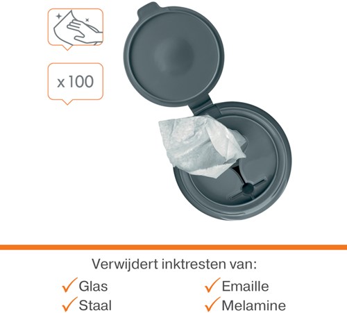 Lingette nettoyante tableau blanc Nobo sans plastique 100 pièces 100 Stuk-2