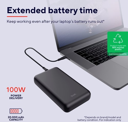 Batterie externe Trust Laro pour ordinateur portable 100W 1 Stuk-3