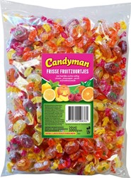 Bonbons acidulés Candyman frisse fruit sachet 1kg 1000 Gram
