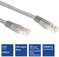 Kabel ACT U/UTP CAT6 patchkabel RJ45 Grijs 1 meter 1 Stuk-3