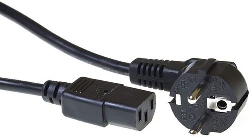 Kabel ACT STROOM C13 recht - CEE7/7 zwart 2.0 m 1 Stuk