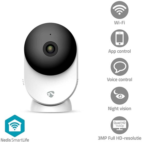 Caméra de sécurité Nedis Smartlife Wifi Intérieur 3MP Full HD 1296p blanc 1 Stuk-3
