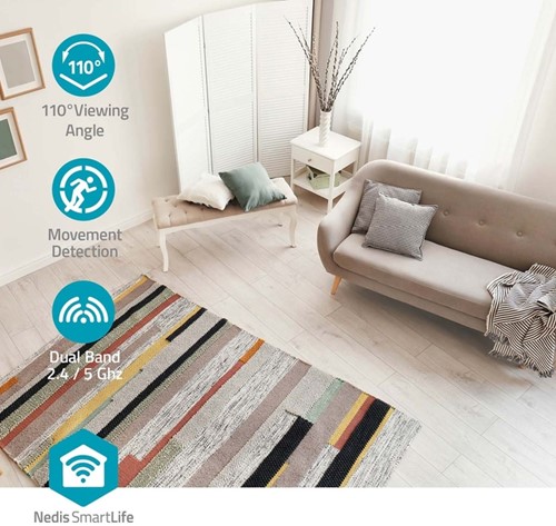 Caméra de sécurité Nedis Smartlife Wifi Intérieur 3MP Full HD 1296p blanc 1 Stuk-2