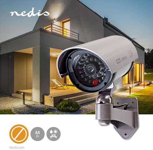 Caméra de sécurité factice Nedis extérieur gris 1 Stuk-1
