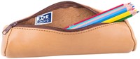 Trousse ronde Oxford 22x6cm cuir naturel 1 Stuk-3