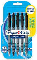 Stylo bille Paper Mate Flexgrip Ultra Medium noir blister 5 pièces 5 Stuk