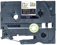 Ruban Brother P-touch TZe-RN54 24mm or sur bleu marine 1 Stuk