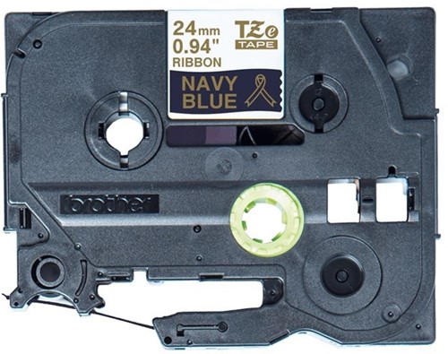 Ruban Brother P-touch TZe-RN54 24mm or sur bleu marine 1 Stuk