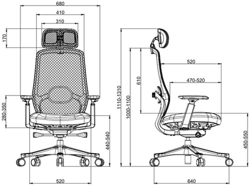 Bureaustoel Euroseats Ferrara zwart 1 Stuk-2