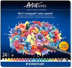Crayon Aquarelle Staedtler Mars Lumograph set 24 couleurs 24 Stuk