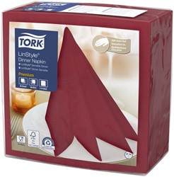 Serviette Tork Linstyle Premium 478885 pli1/4 1 épaisseur 390x390mm 50 feuilles bordeaux 50 Vel