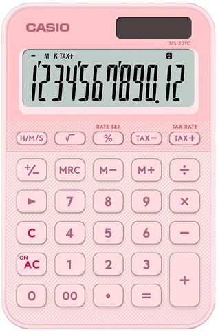 Calculatrice Casio MS-20YC-LP rose 1 Stuk