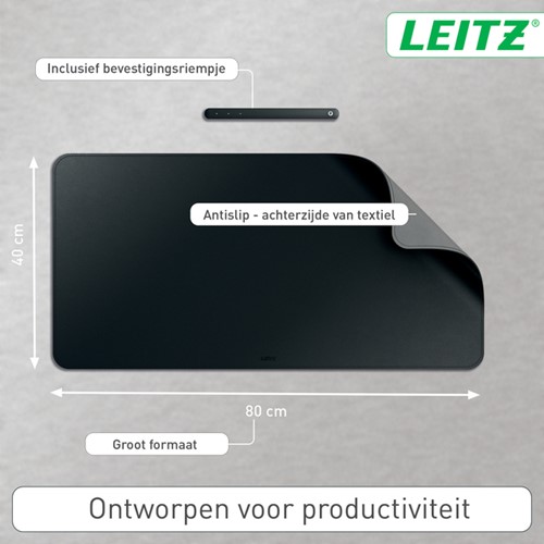 Bureau-onderlegger Leitz 80x40cm zwart 1 Stuk-2