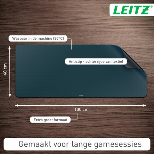 Sous main Gaming Leitz 100x40cm enroulable gris foncé 1 Stuk-2
