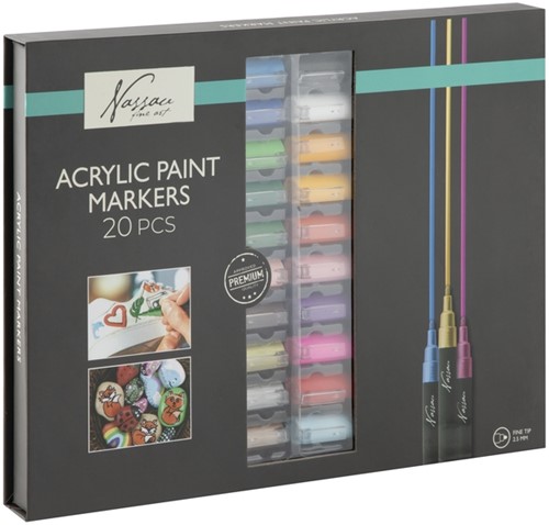 Acrylmarker Nassau set à 20 kleuren 1 Doos