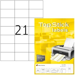 Etiket TopStick 8708 70x42.3mm wit 2100st 100 Vel