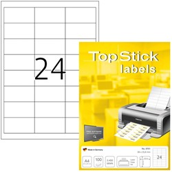 Etiquette TopStick 8701 66x33,8mm permanent blanc 2400 pièces 100 Vel