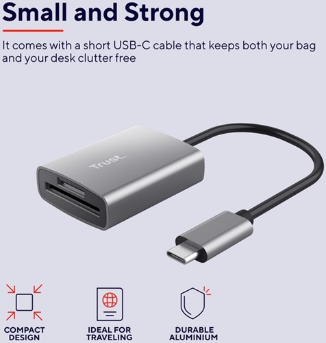 Kaartlezer micro SD Trust Dalyx USB-C 1 Stuk-2