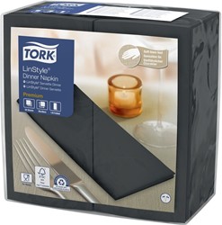 Dinerservet Tork Linstyle Premium zwart 478196 50 Vel