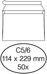 Enveloppe Quantore C5/6 114x229mm autocollante blanc 50 pièces 50 Stuk