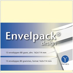 Enveloppe Papyrus Envelpack Design 894400 C6 114x162mm ivoire 15 pièces 15 Stuk